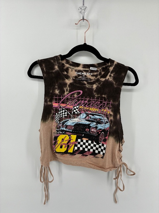Chemistry Tops - Tie Dye Crop Camaro Sleeveless Top with Side Ties